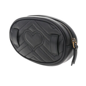 Gucci Marmont GG Waist Bag Leather Black